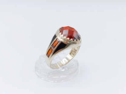 Zilveren ruby ring, 19.5 mm