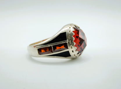 Zilveren ruby ring, 19.5 mm