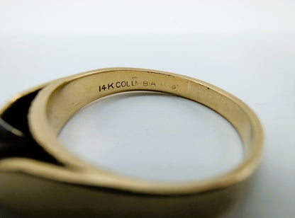 Gouden solitair ring met diamant, 0,07 ct, 17 mm