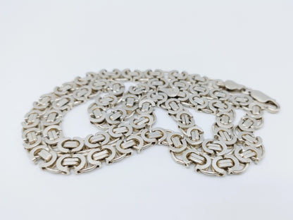 Zilveren koningsketting, vierkante schakel, 6 mm, 52,5 cm.