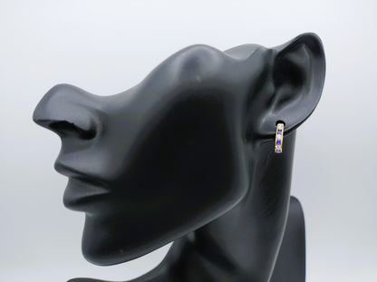 Goldohrringe mit Zirkonia und Amethyst