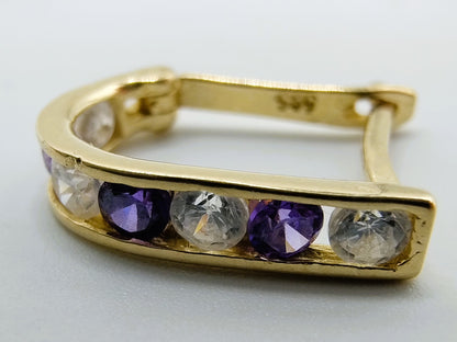 Goldohrringe mit Zirkonia und Amethyst