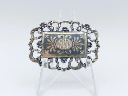 Zilveren broche met nielo inleg,  925
