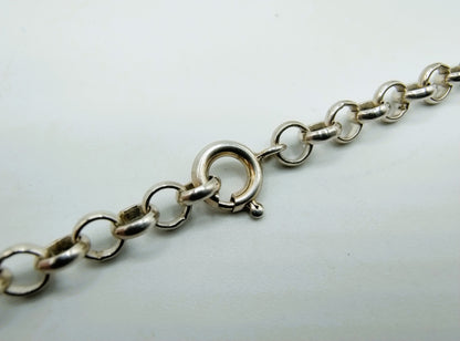 Zilveren jasseronketting met zilveren horloge hanger, 81 cm.