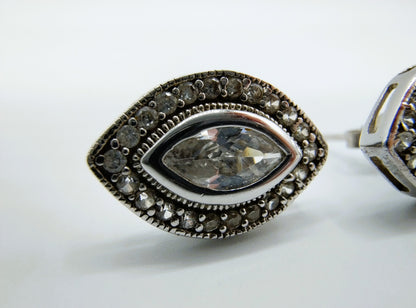 Zilveren oorbellen met zirkonia, 925