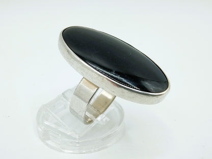 Zilveren ring met Onyx, 835, 17 mm