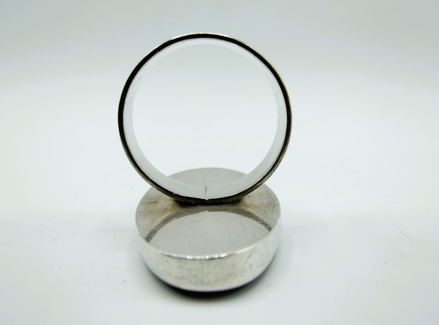 Zilveren ring met Onyx, 835, 17 mm