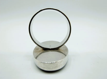 Zilveren ring met Onyx, 835, 17 mm