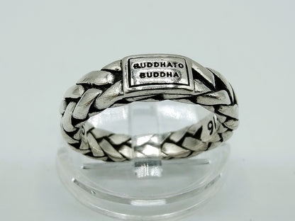 Zilveren buddha to buddha ring, 16.5 mm