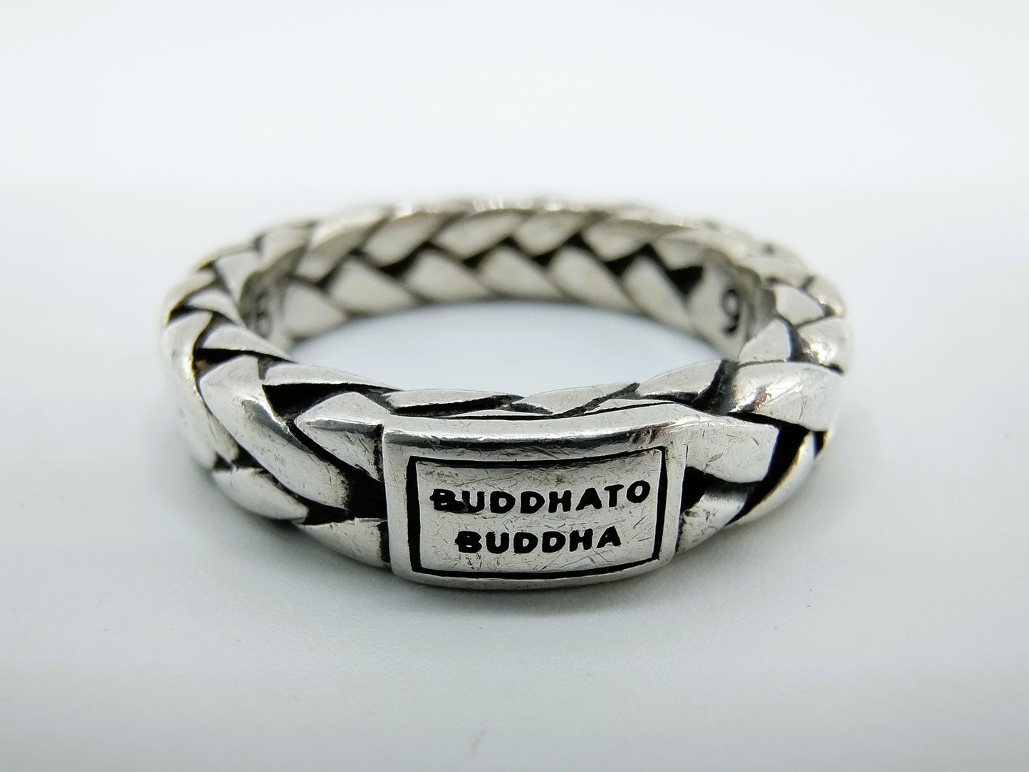 Zilveren buddha to buddha ring, 16.5 mm