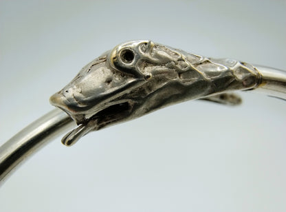 Vintage zilveren slangen armband, 835