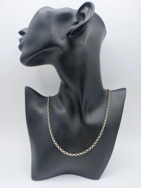 Zilveren jasseronketting, 84 cm.