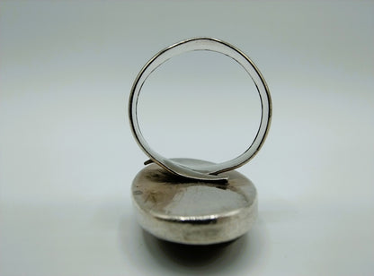 Zilveren ring met tijgeroog, 17,5 mm