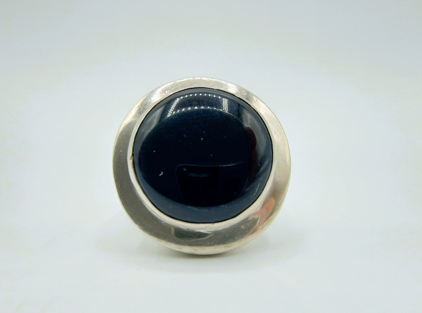 Zilveren ring met Onyx, 925, 17,5 mm