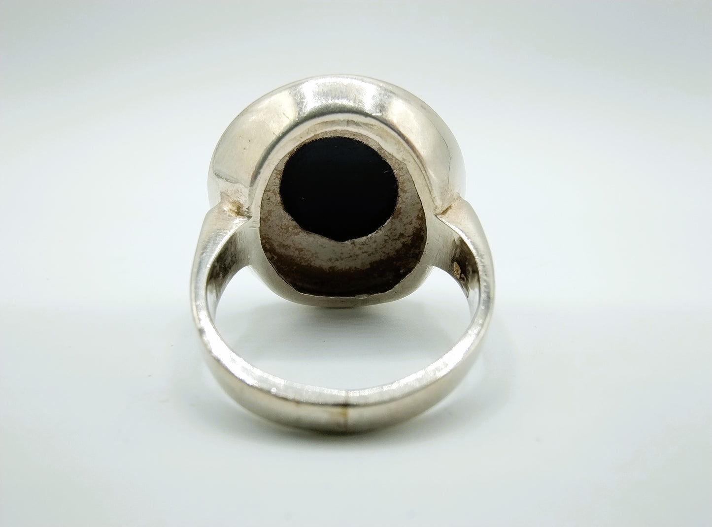Zilveren ring met Onyx, 925, 17,5 mm