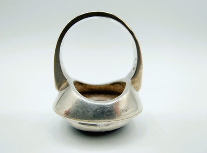 Zilveren ring met Onyx, 925, 17,5 mm