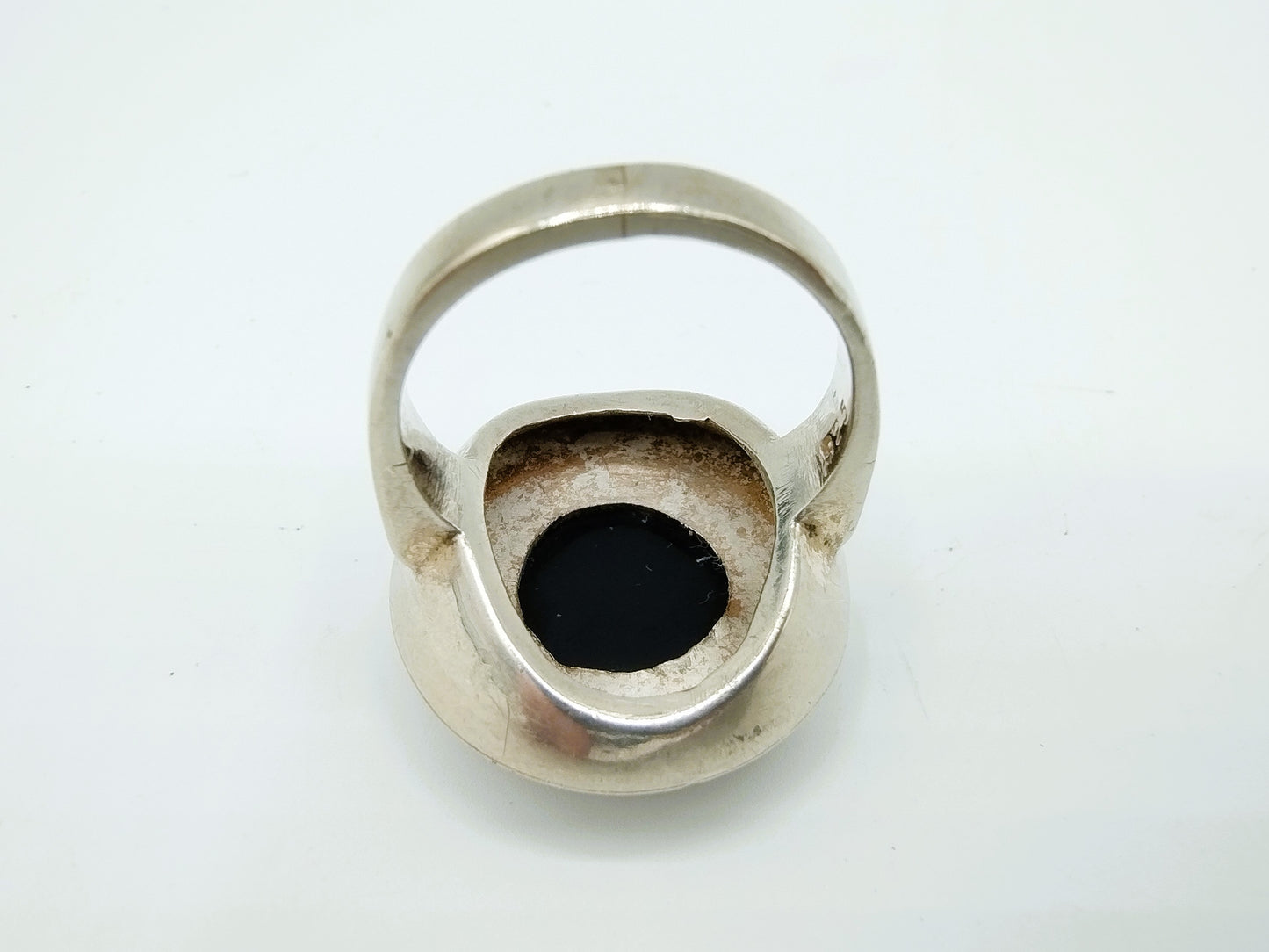 Zilveren ring met Onyx, 925, 17,5 mm