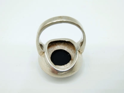 Zilveren ring met Onyx, 925, 17,5 mm