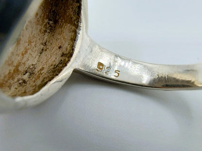 Zilveren ring met Onyx, 925, 17,5 mm