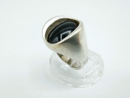 Zilveren ring met Onyx, 835, 17 mm