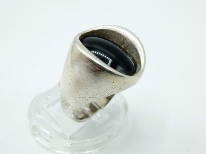 Zilveren ring met Onyx, 835, 17 mm