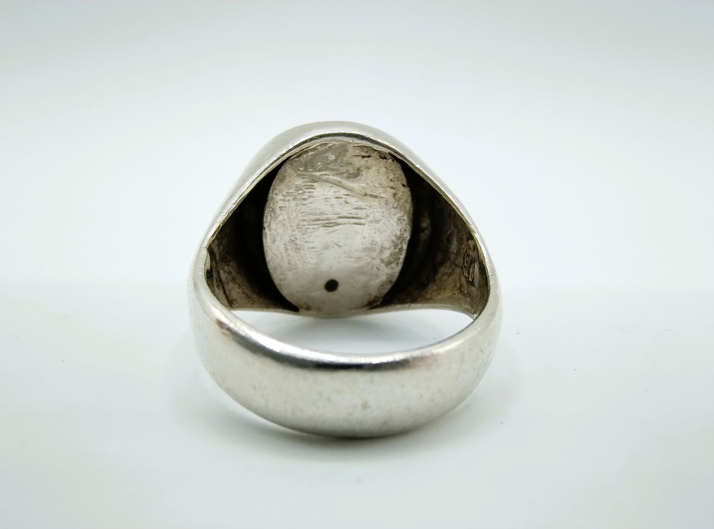 Zilveren ring met Onyx, 835, 17 mm