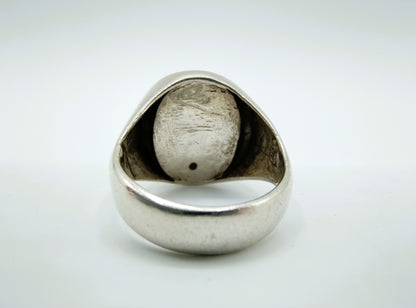 Zilveren ring met Onyx, 835, 17 mm