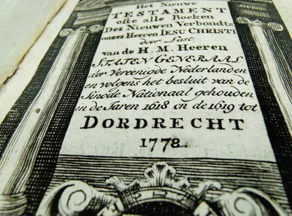 Antique Bible with silver clasp, Dordrecht, 1783