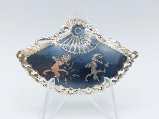 Zilveren broche met nielo inleg, Siam, 925