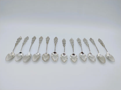 12 Zilveren theelepels, G. Huisman en G. v.d. Berg, ca. 1925