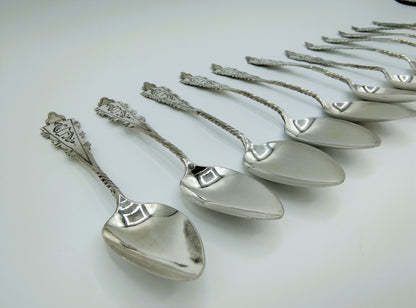 12 Zilveren theelepels, G. Huisman en G. v.d. Berg, ca. 1925