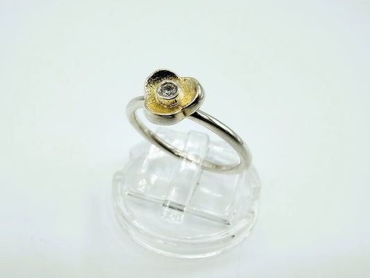 Zilveren ring met zirkonia, 18mm