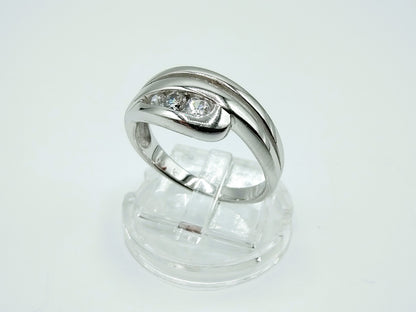 Zilveren ring met zirkonia, 19 mm