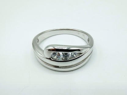 Zilveren ring met zirkonia, 19 mm