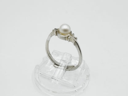 Zilveren ring met parel, universele maat