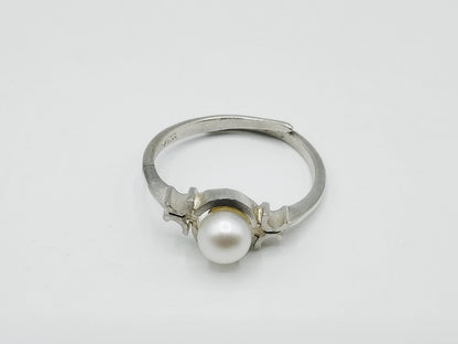 Zilveren ring met parel, universele maat