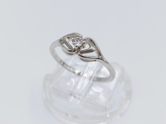 Zilveren ring met zirkonia, 17 mm
