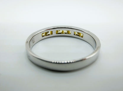 Zilveren Luxenter ring met gele stenen, 19 mm