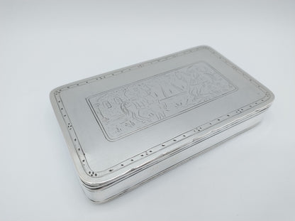 Silver tobacco box, J.W. van Eijssen, Amsterdam, 1801