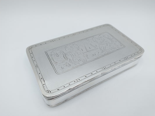 Silver tobacco box, J.W. van Eijssen, Amsterdam, 1801