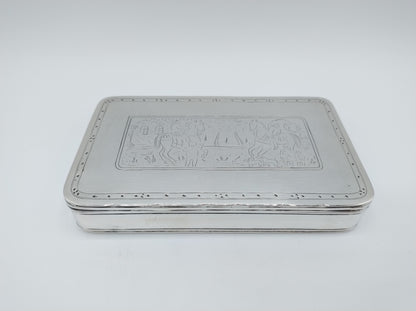 Silver tobacco box, J.W. van Eijssen, Amsterdam, 1801