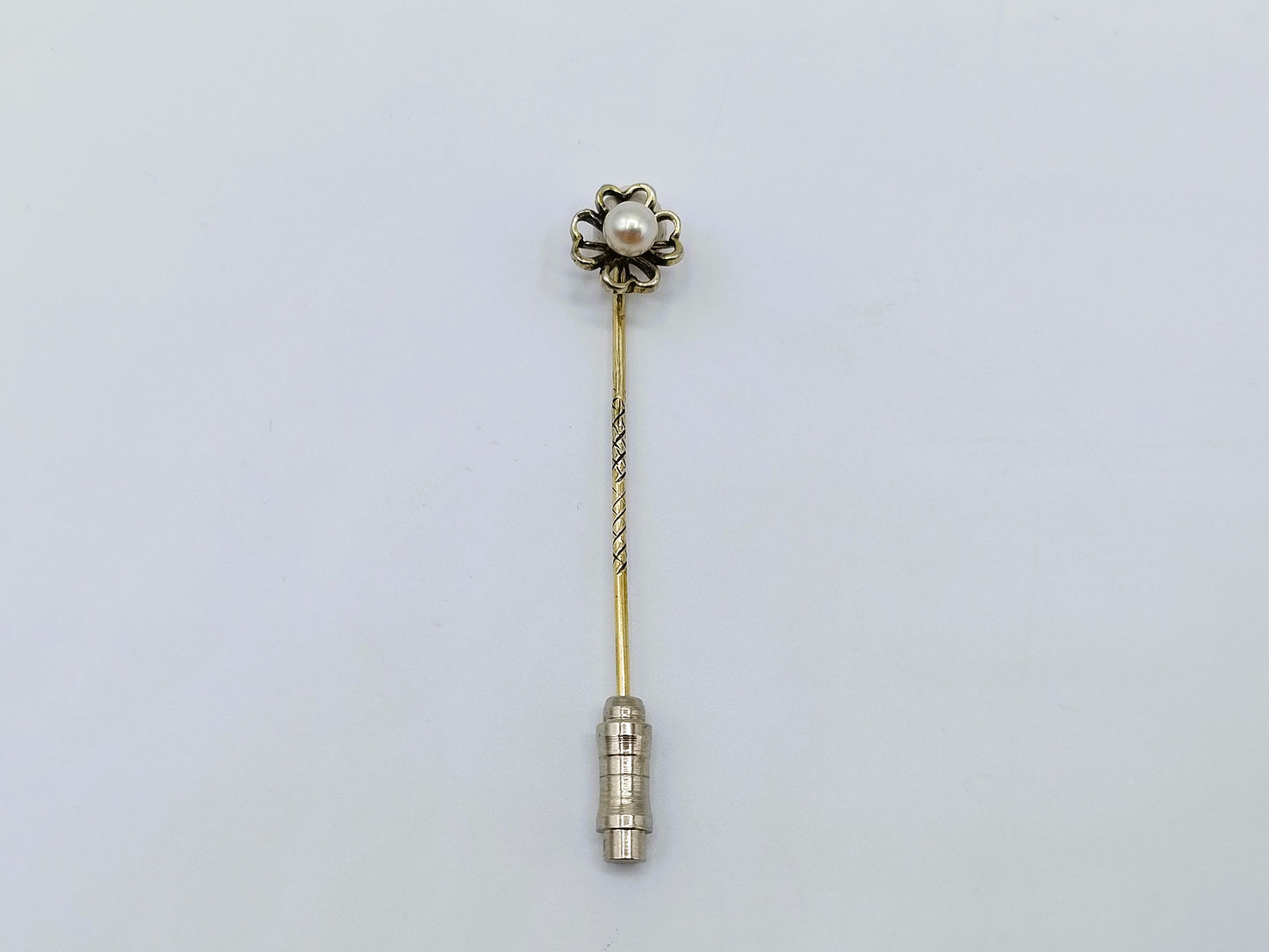 Zilveren reversspeld met parel, J.H. van der Meulen & Zn, Joure, ca. 1990