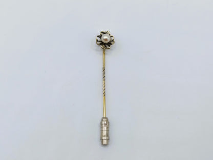 Zilveren reversspeld met parel, J.H. van der Meulen & Zn, Joure, ca. 1990
