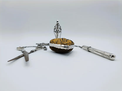 Silver chatelaine, L. van Gelderen, C. Hoogendoorn, Schoonhoven, ca. 1870