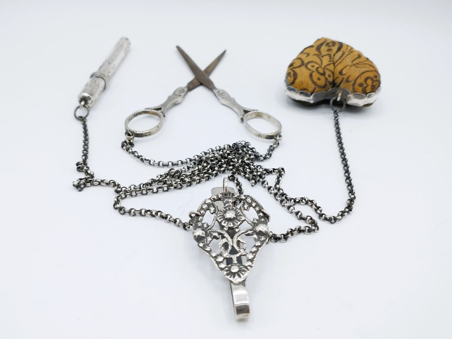 Silver chatelaine, L. van Gelderen, C. Hoogendoorn, Schoonhoven, ca. 1870