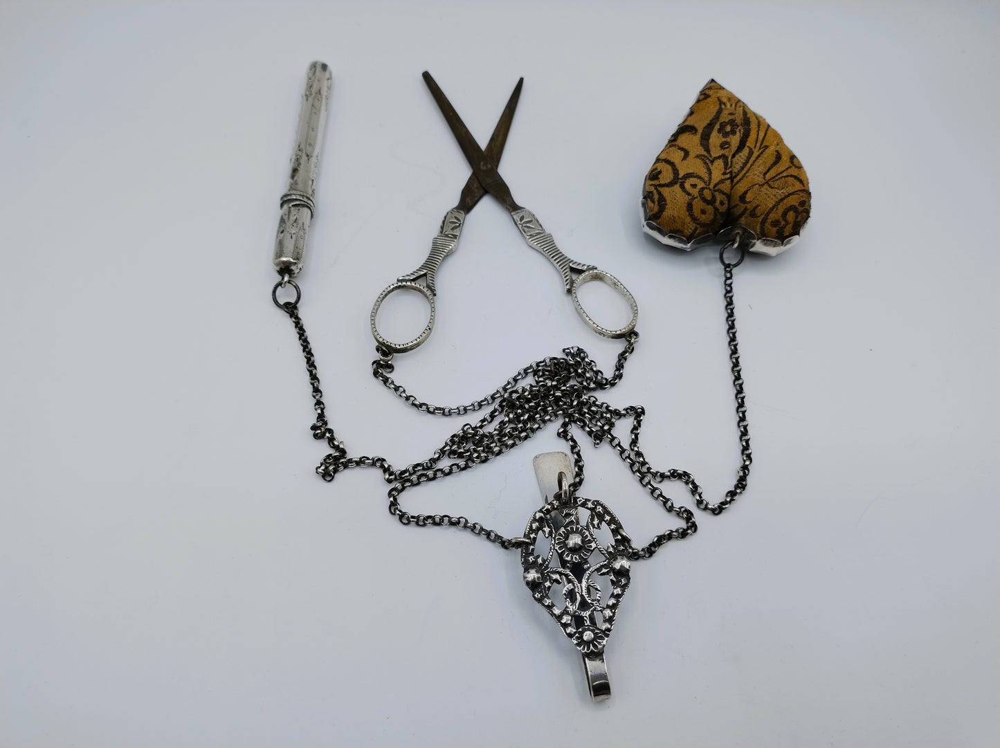 Silver chatelaine, L. van Gelderen, C. Hoogendoorn, Schoonhoven, ca. 1870
