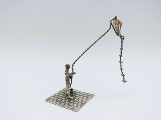 Zilveren miniatuur, man met vlieger, Amsterdam