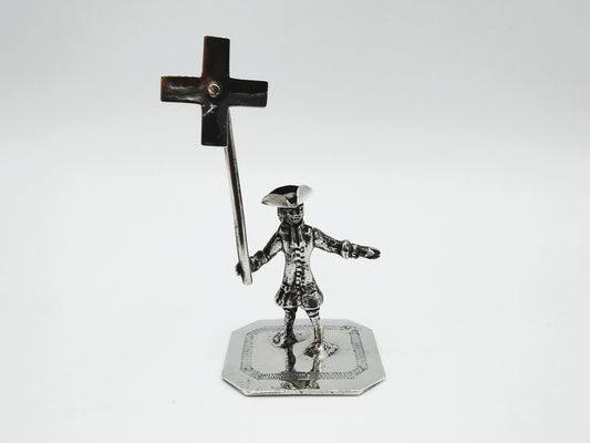 Zilveren miniatuur, man met molen, F. van Strant II, Amsterdam, ca. 1740