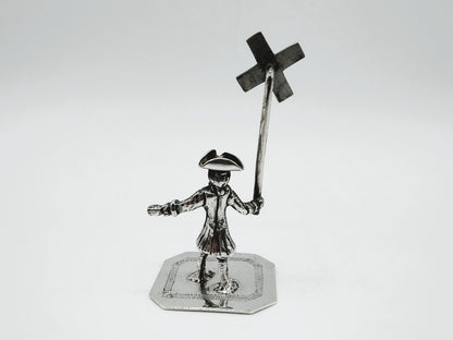 Zilveren miniatuur, man met molen, F. van Strant II, Amsterdam, ca. 1740