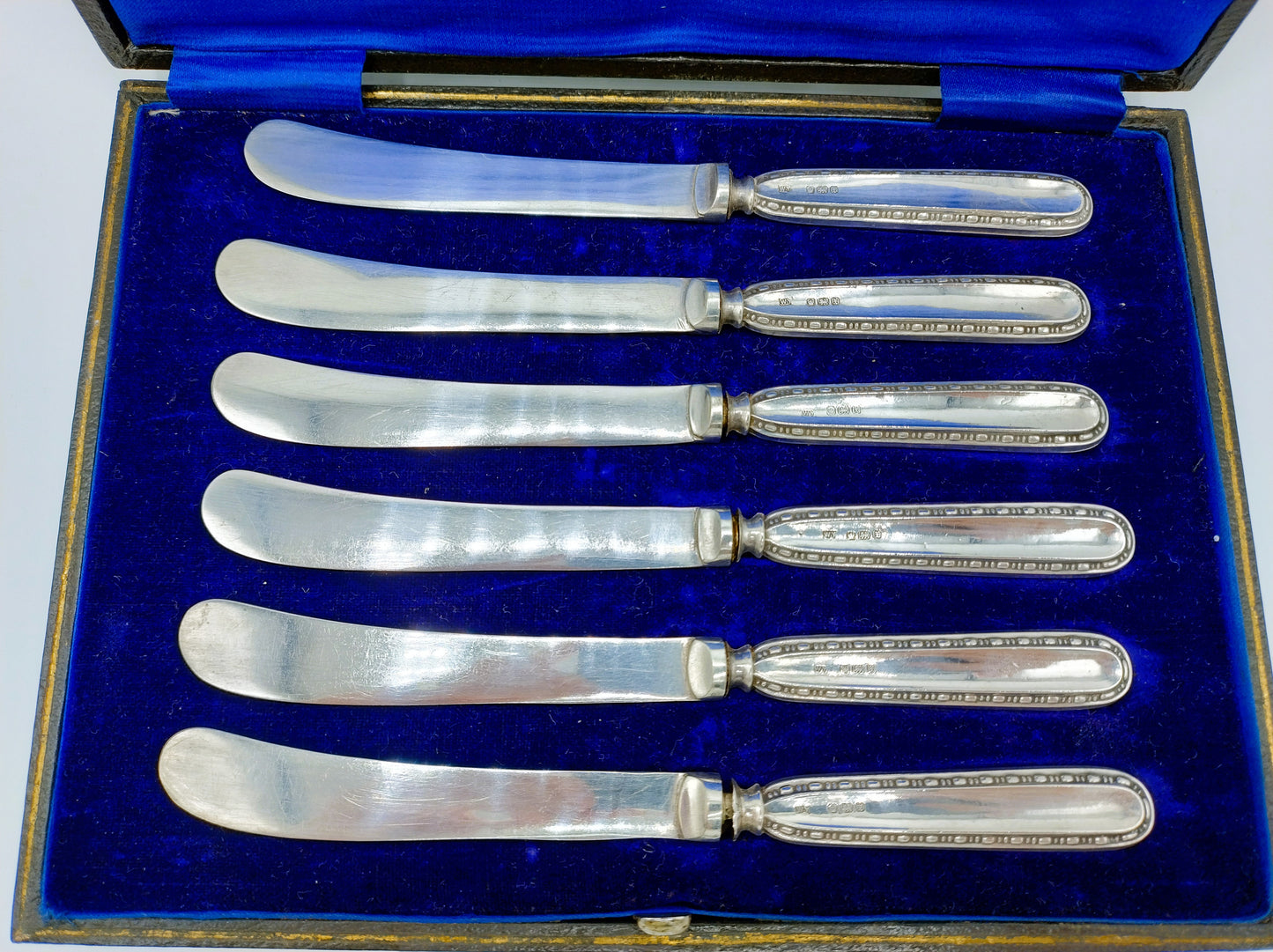 6 Fruitmesjes met zilveren heften, W. Yates Ltd, Sheffield, 1915